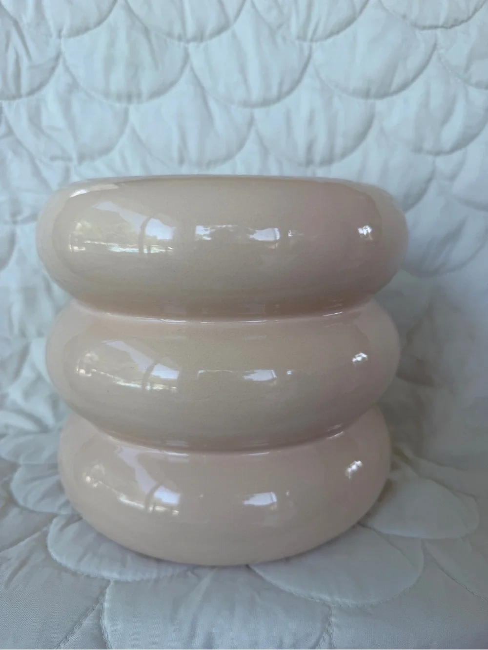 Blush Ceramic Stacked Accent Vase - Home Accents